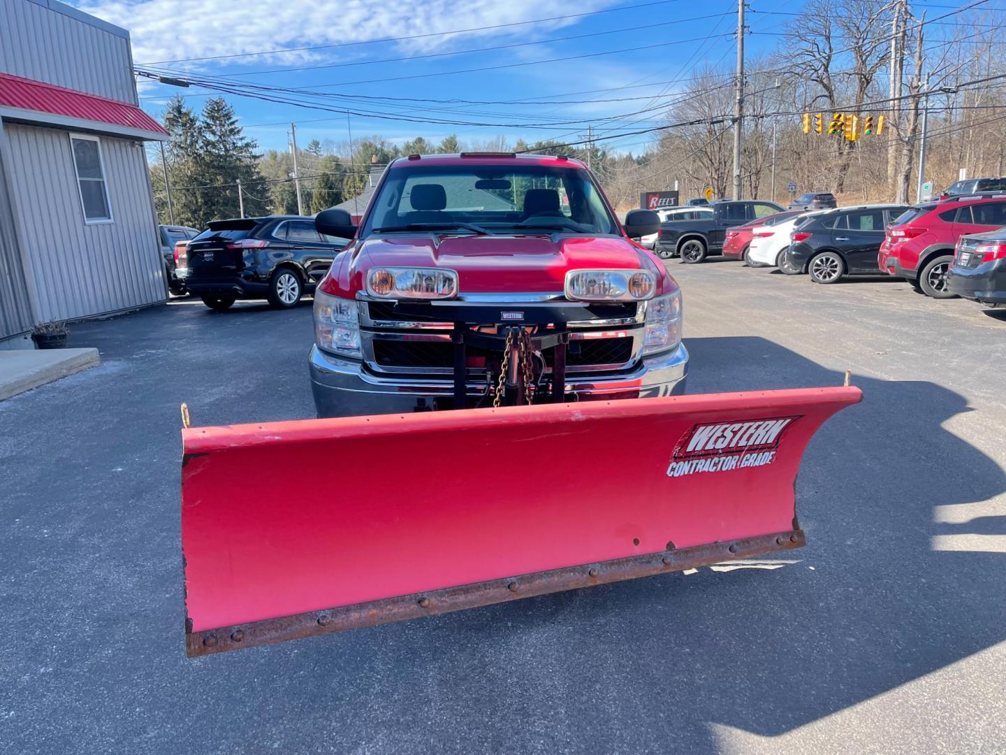 2011 Red /Black Chevrolet Silverado 2500HD Work Truck Long Box 4WD (1GC0KVCG8BF) with an 6.0L V8 OHV 16V FFV engine, 6-Speed Automatic transmission, located at 547 E. Main St., Orwell, OH, 44076, (440) 437-5893, 41.535435, -80.847855 - Photo#2